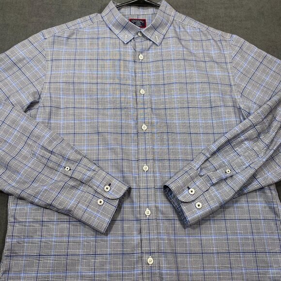 Untuckit Mens Large Miriano Plaid Button-Down Shirt Wrinkle-Free 100% Cotton - Picture 3 of 13